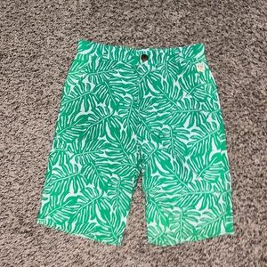 Boys 10 Wildflowers NWT Green & White waterproof shorts - super soft & adorable!